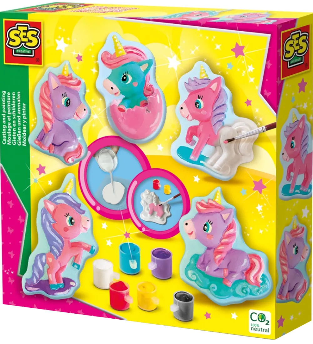SES Creative Kreasæt>- Støb & Mal - Enhjørningeføl