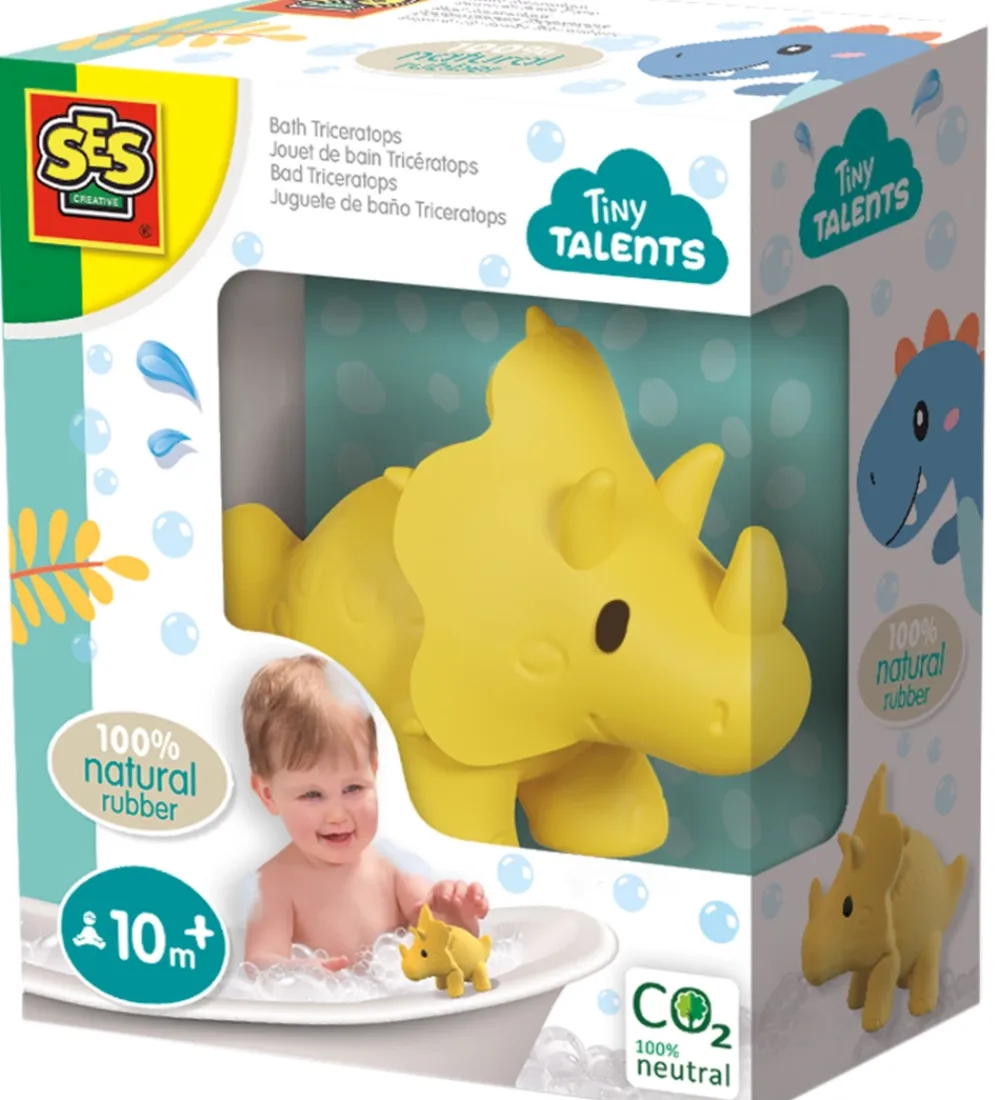 SES Creative Udeleg Og Udendørs Legetøj|Strandlegetøj>Badedyr - Triceratops - Naturgummi