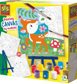 SES Creative Kreasæt|Tuscher Og Farver>Mal Efter Nummer - Skovens Dyr