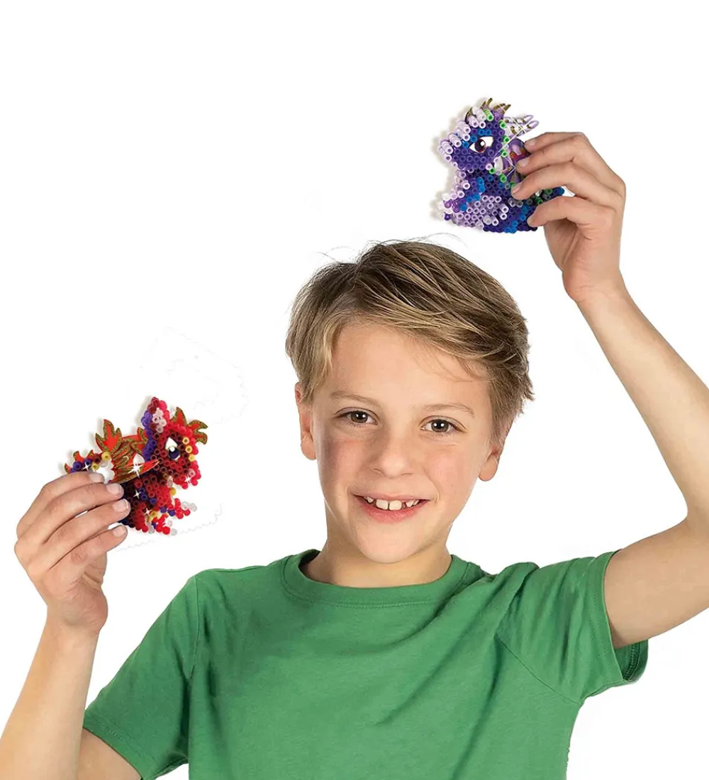 SES Creative Perler>Perler - Strygeperler - 1800 stk - 3D Drage