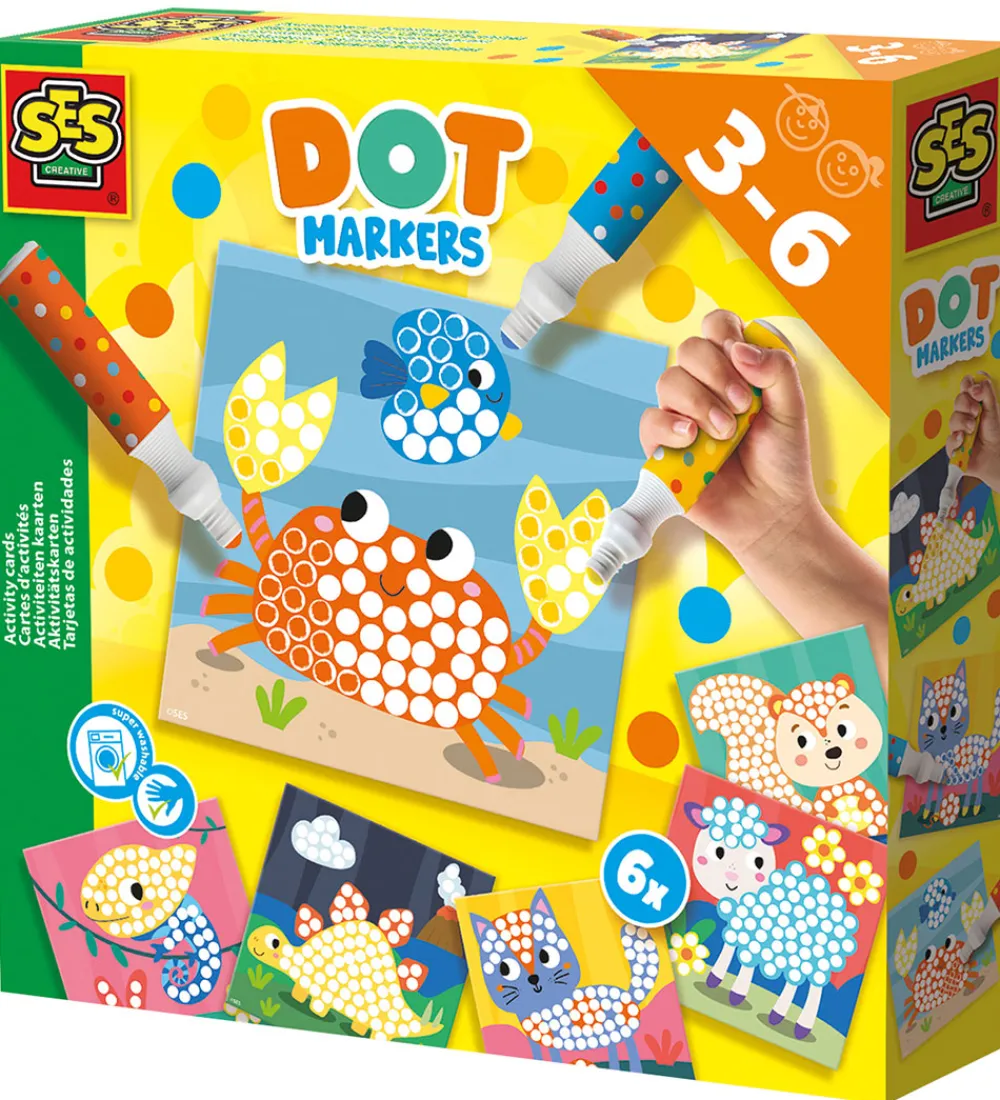 SES Creative Kreativ Leg|Tuscher Og Farver>Priktuscher - 3 Farver XXL - Aktivitetskort