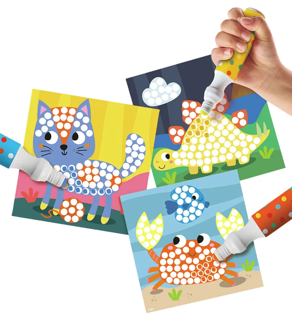 SES Creative Kreativ Leg|Tuscher Og Farver>Priktuscher - 3 Farver XXL - Aktivitetskort