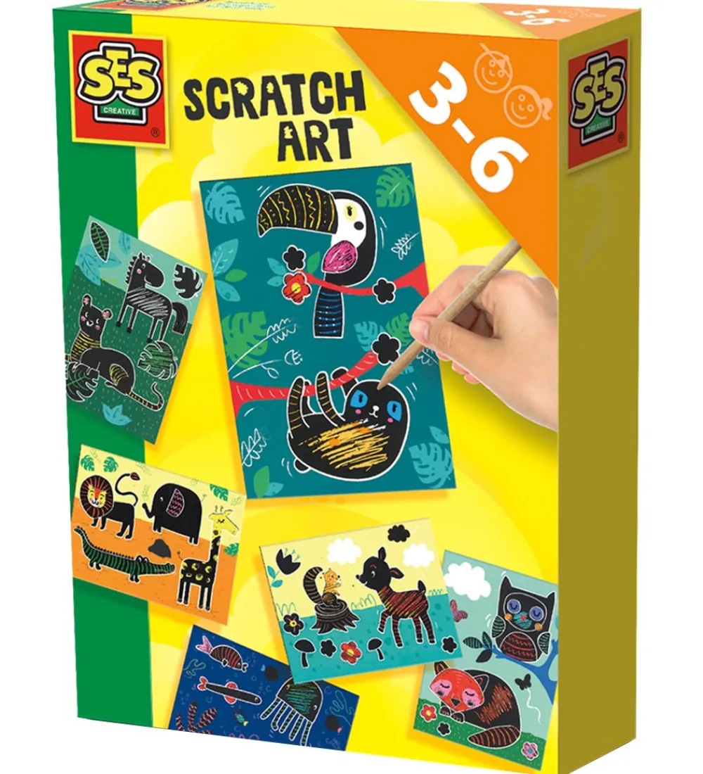 SES Creative Kreasæt>Ridsekort - Dyrekunst