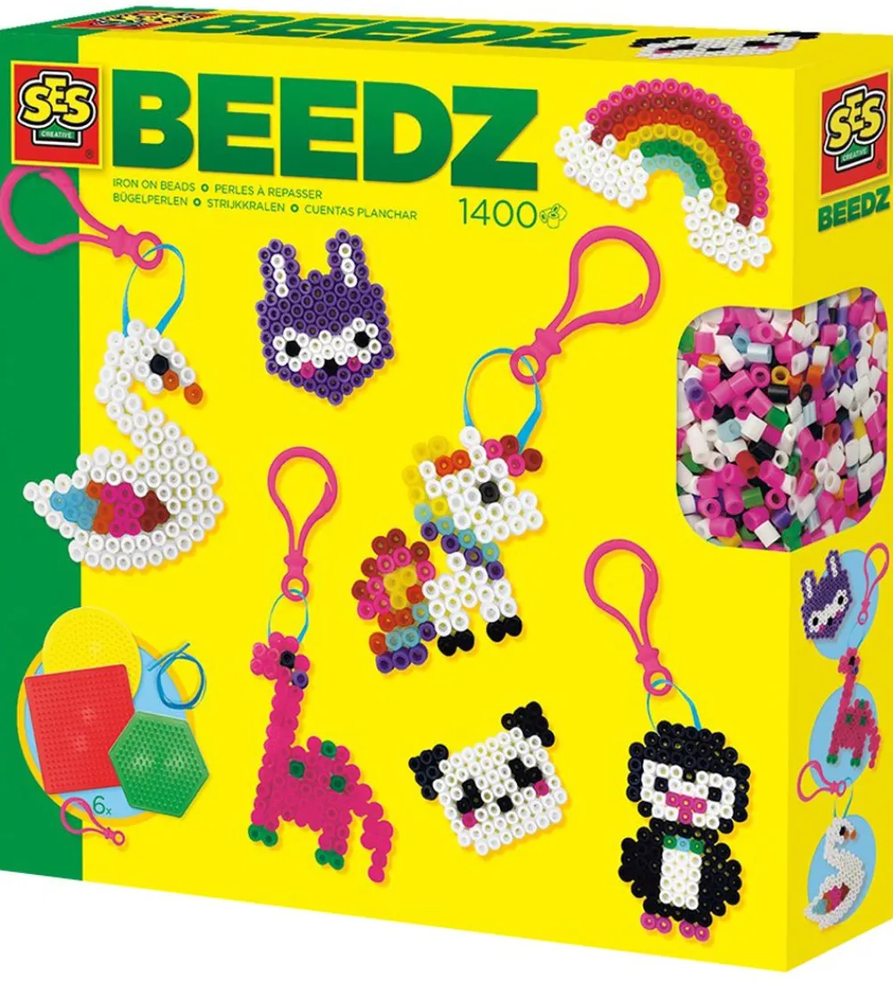 SES Creative Perler>Strygeperlesæt - 1400 stk - Nøglekæde