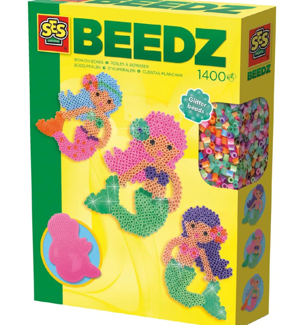 SES Creative Perler>Strygeperlesæt - 1400 stk - Havfrue