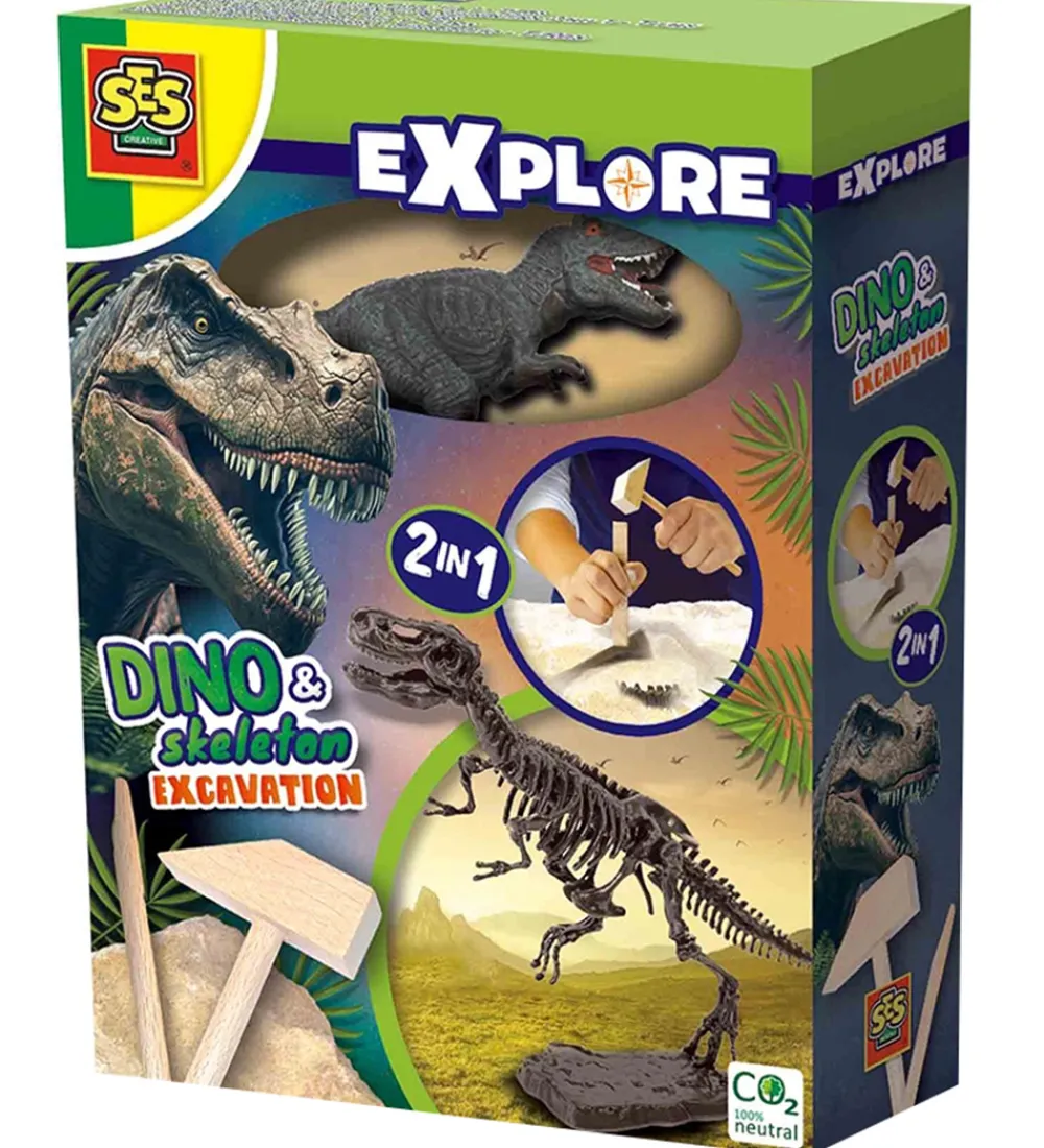 SES Creative Kreasæt>Udhug - Explore - T-rex og Skelet