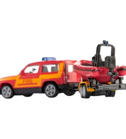 Siku Biler, Tog Og Køretøjer>Bil m. Båd - Land Rover Defender m. Boat - Rød/Gul