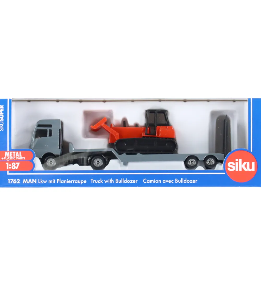 Siku Biler, Tog Og Køretøjer>Lastbil - MAN Truck m. Bulldozer - 1:87 - 1762