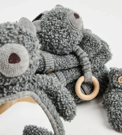 Smallstuff Babylegetøj|Aktivitetslegetøj>Aktivitetsbamse - Uld - Grå