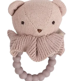 Smallstuff Babylegetøj>Biderangle - Bjørn - Strik - 10 cm - Soft Rose