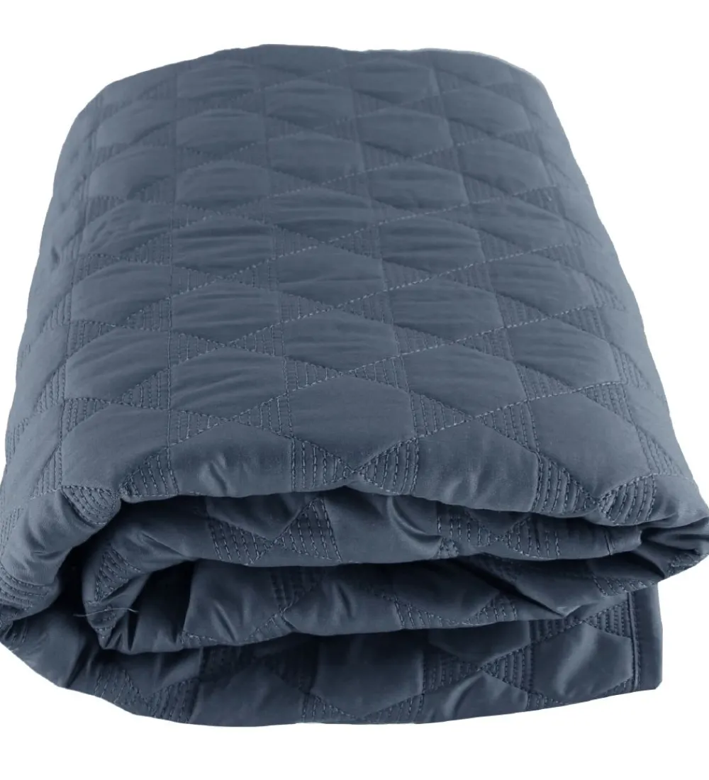 Smallstuff Legetæpper Og Legegulve>Legetæppe - 100x100 - Quiltet Stålblå m. Stjerner