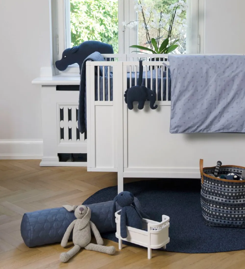 Smallstuff Legetæpper Og Legegulve>Legetæppe - 100x100 - Quiltet Stålblå m. Stjerner