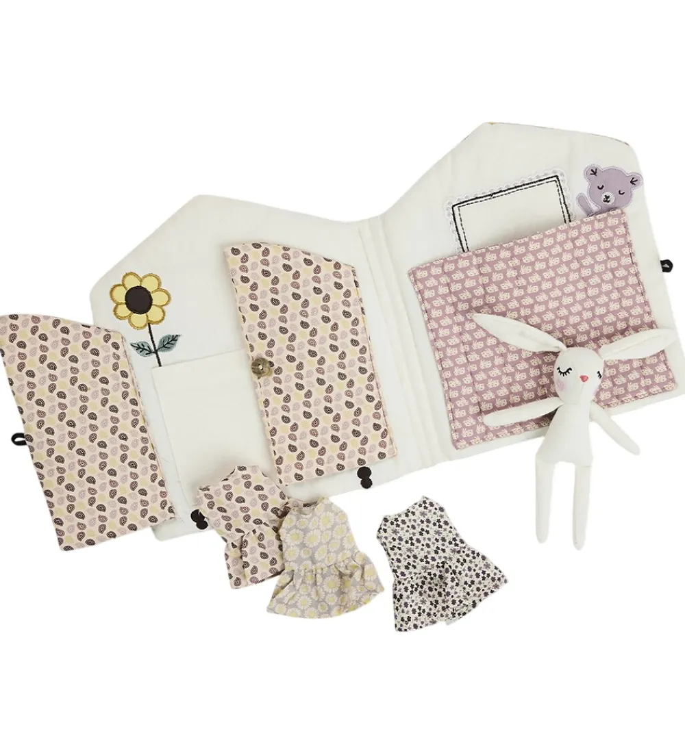 Smallstuff Bøger>Stofbog m. Bamse - Tiny House - Soveværelse