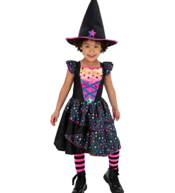 Smiffys Udklædningstøj|Halloween>Udklædning - Neon Star Witch - Rosa/Sort