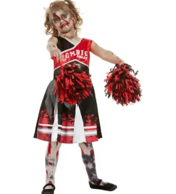Smiffys Udklædningstøj>Udklædning - Zombie Cheerleader - Rød/Sort