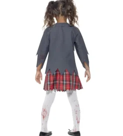Smiffys Udklædningstøj>Udklædning - Zombie School Girl - Grå/Hvid/Rød