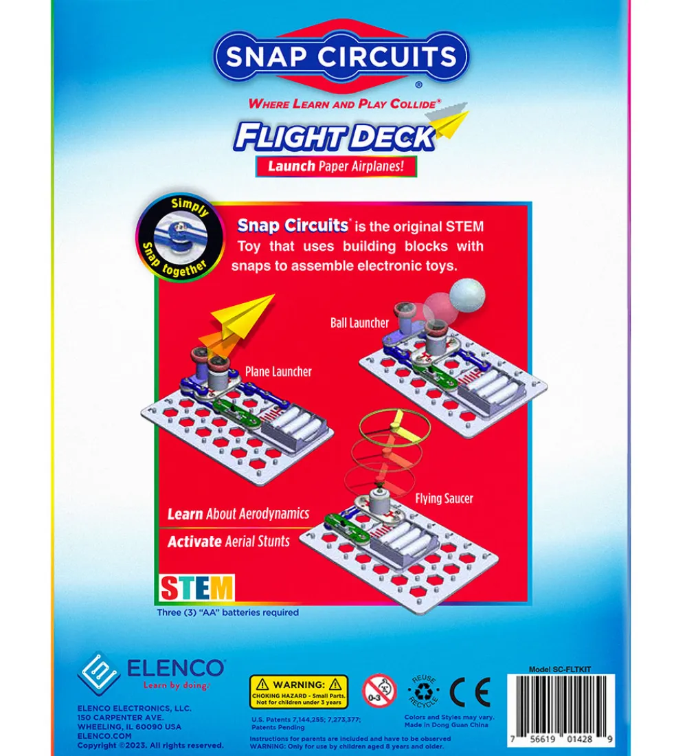 Snap Circuits Konstruktionslegetøj>Flight Deck Sæt - Launch Paper Airplanes