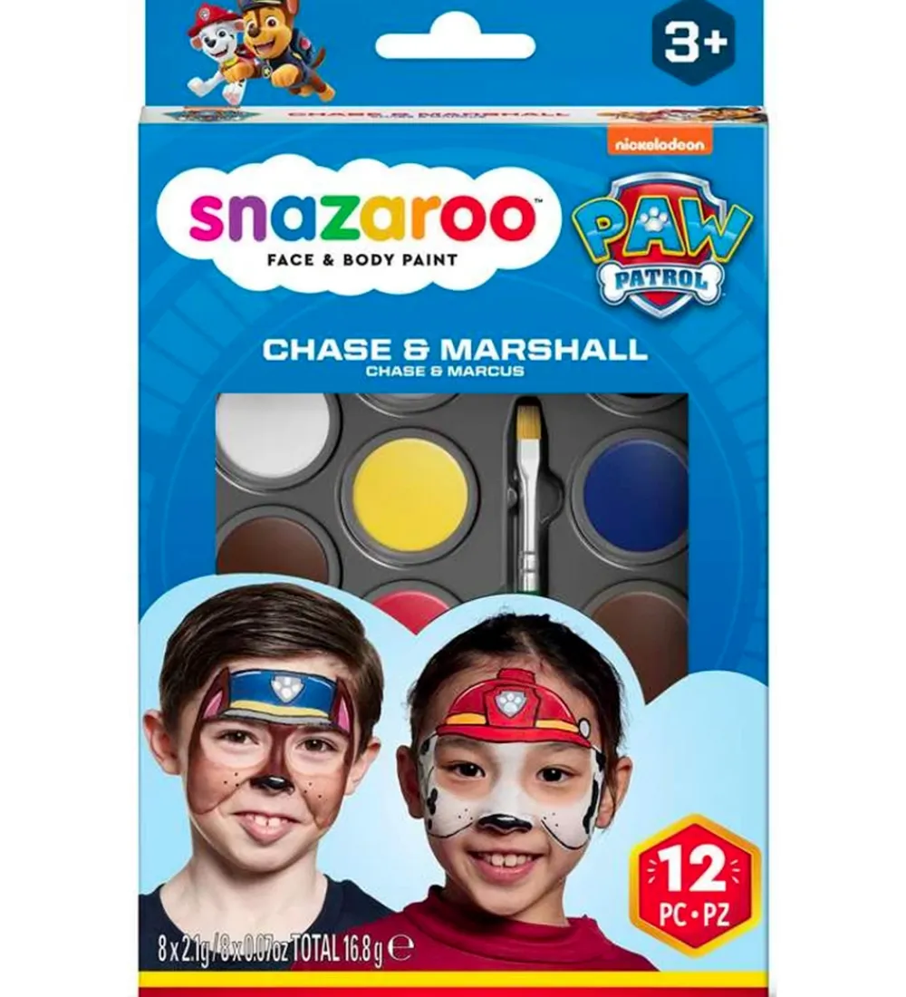 Snazaroo Rolleleg>Ansigtsmaling - 8 Farver - Paw Patrol Chase & Marshall