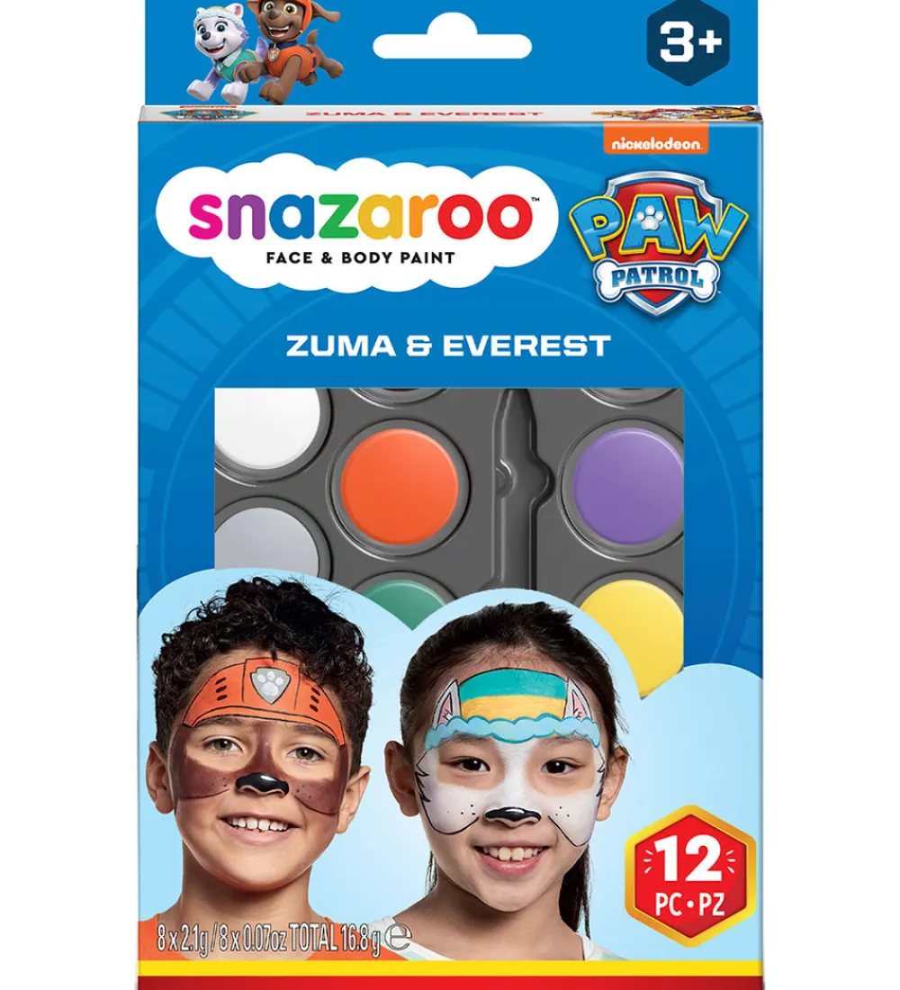 Snazaroo Halloween|Rolleleg>Ansigtsmaling - 12 Dele - Paw Patrol Zuma & Everest