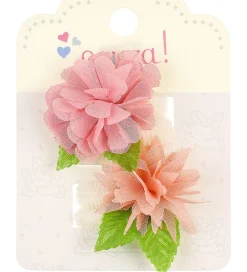 Souza Udklædningstøj>Hårelastikker - 4 Stk. - Hvid/Rosa m. Blomster