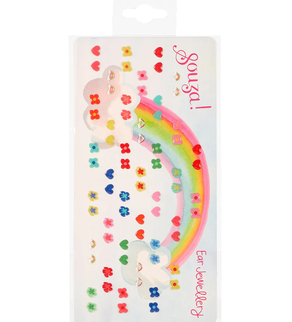 Souza Kreativ Leg>Øreringe Klistermærker - 35 par - Flowers/Hearts