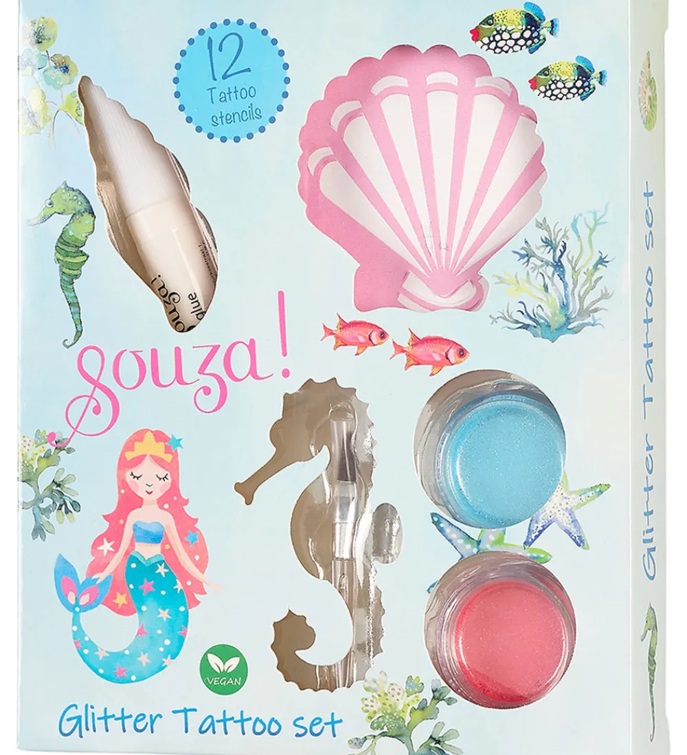 Souza Kreativ Leg>Tatoveringssæt - Glitter - Havfrue
