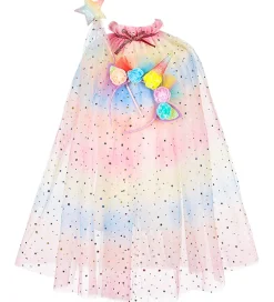 Souza Rolleleg>Udklædning - Kappe m. Tryllestav/Horn - Unicorn - Multifar