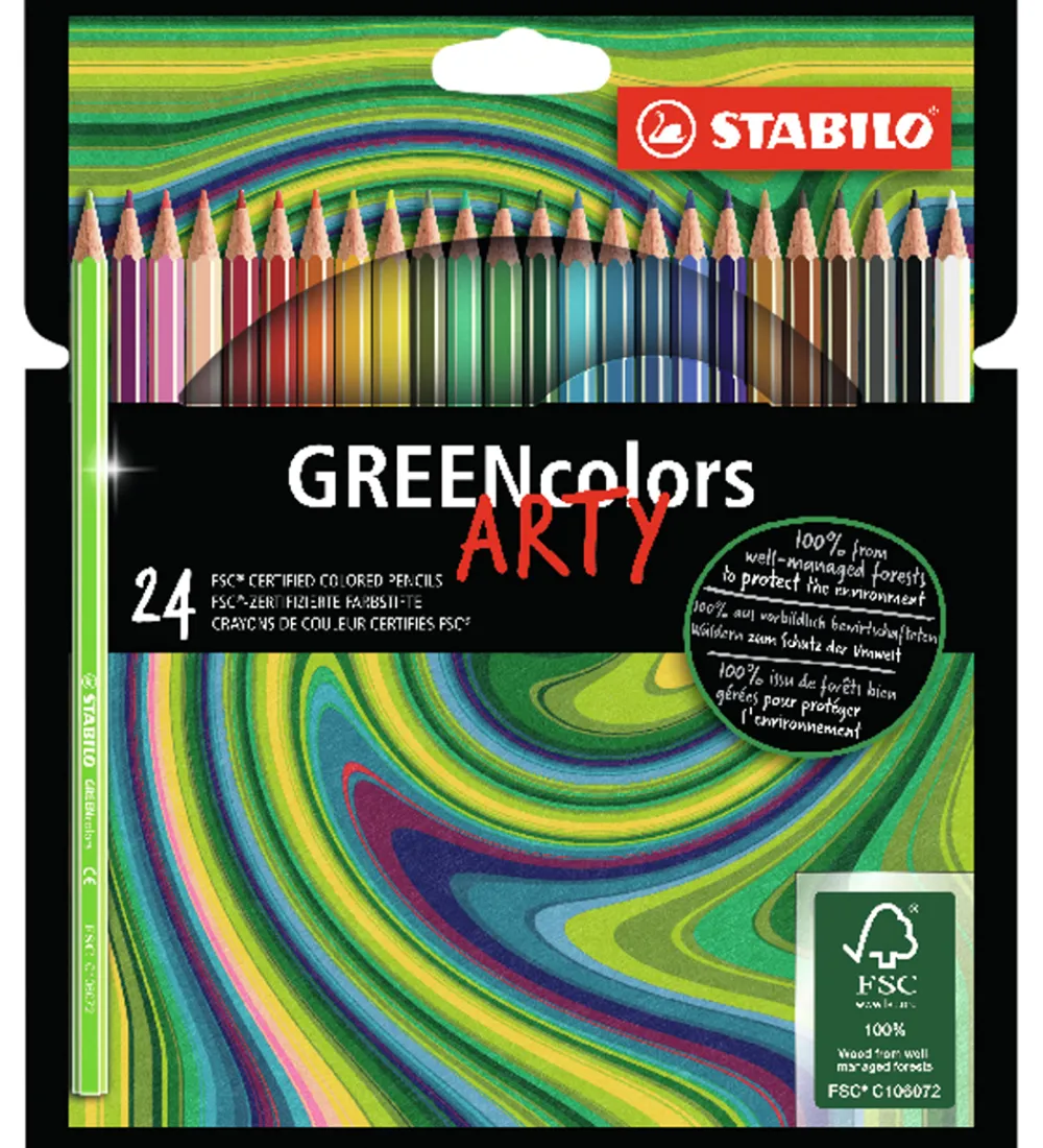 Stabilo Tuscher Og Farver>Farveblyanter - GreenColors Arty - 24 Stk. - Multifarvet