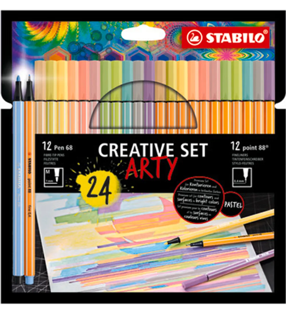 Stabilo Tuscher Og Farver>Tuscher - Pen 68/Point 88 Arty - 24 stk. - Pastel