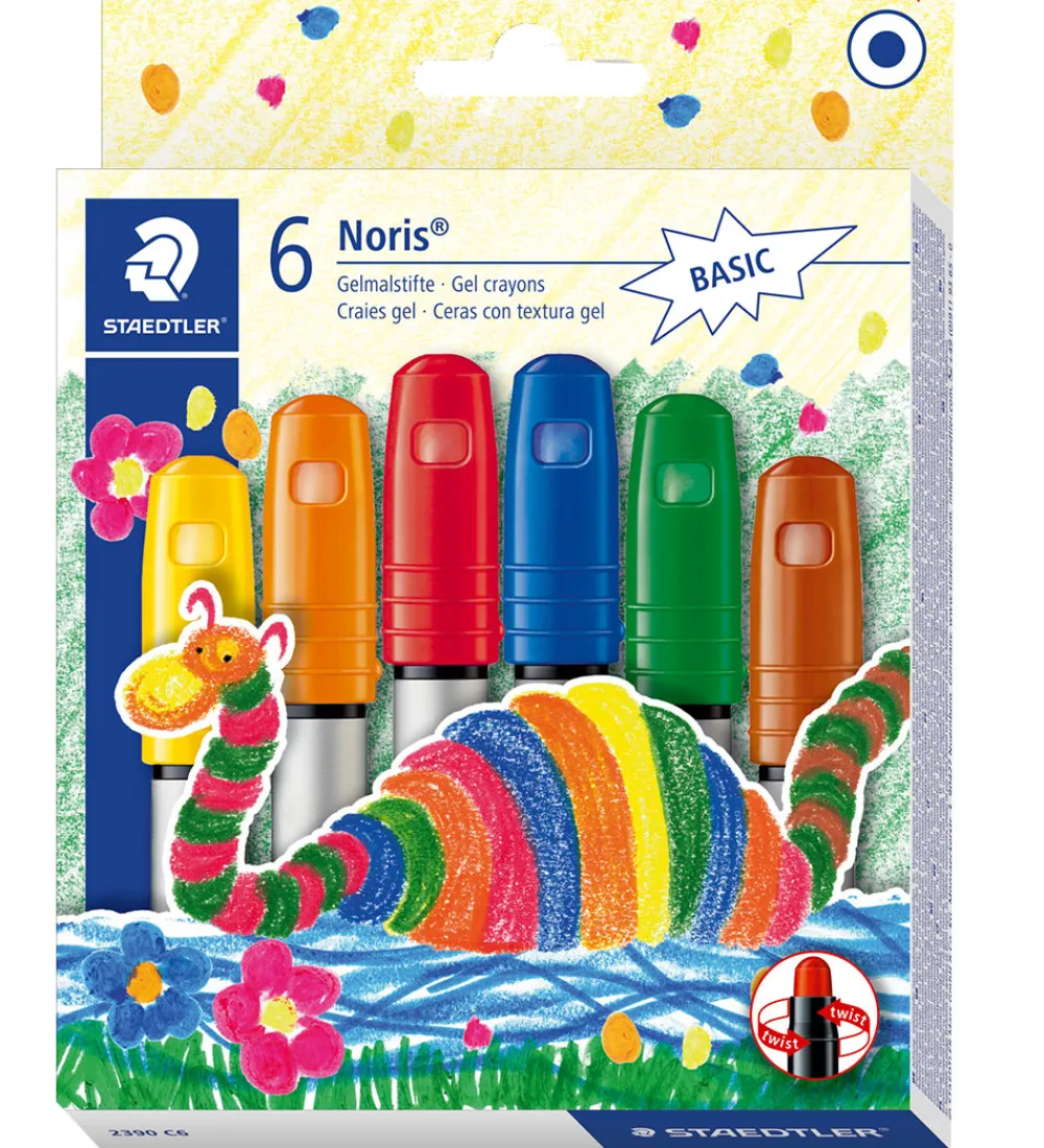 Staedtler Tuscher Og Farver>Farvekridt - Gel Twisters - 6 stk