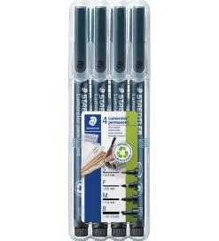 Staedtler Tuscher Og Farver>Tuscher - 4 stk. - Lumocolor Perm OHP - Sort
