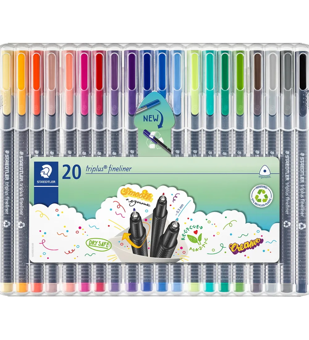 Staedtler Tuscher Og Farver>Tuscher - 20 stk - Triplus Fineliner - 0,3 mm