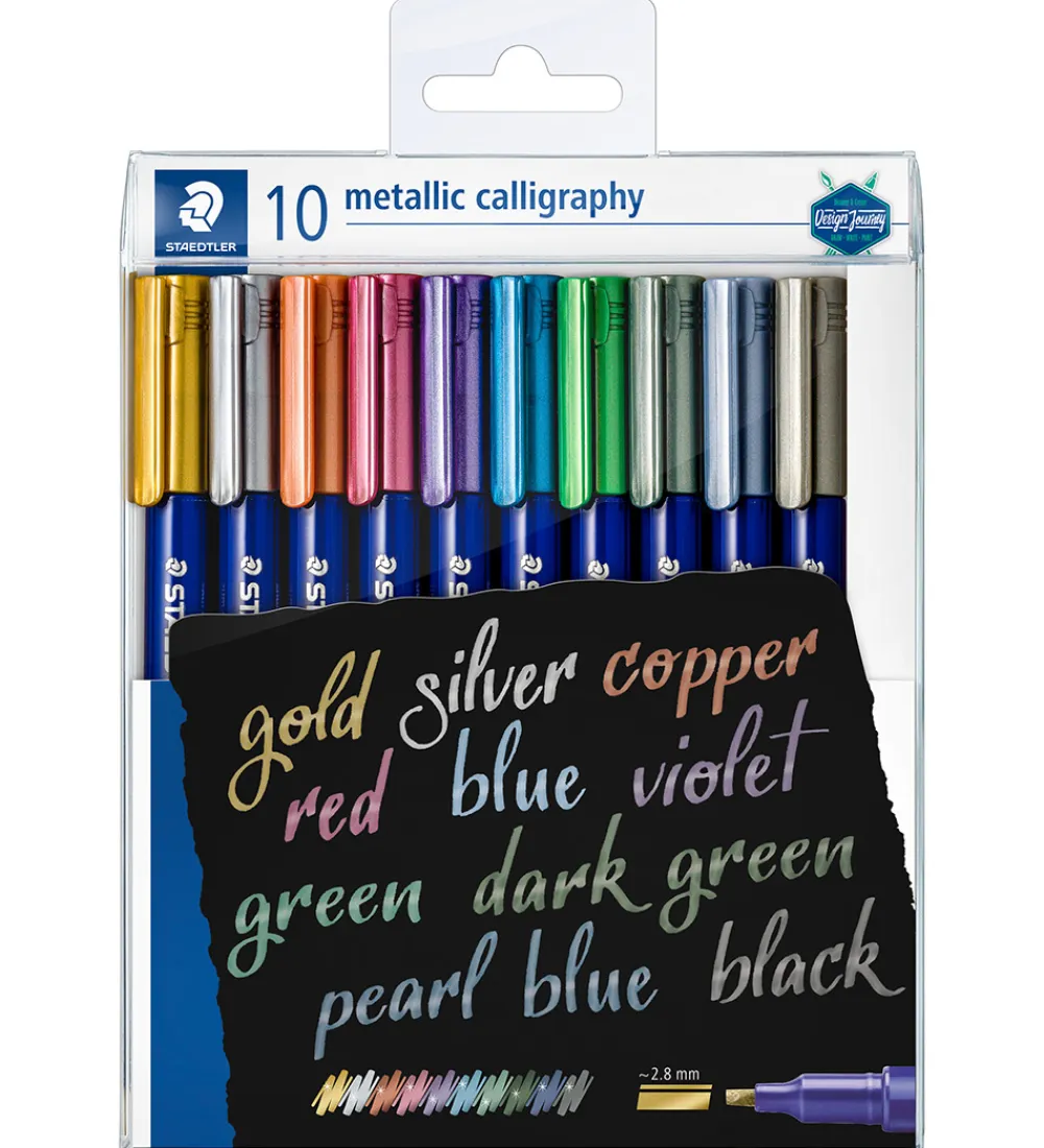 Staedtler Tuscher Og Farver>Tuscher - Metallic Calligraphy - 2,8 mm - 10 stk
