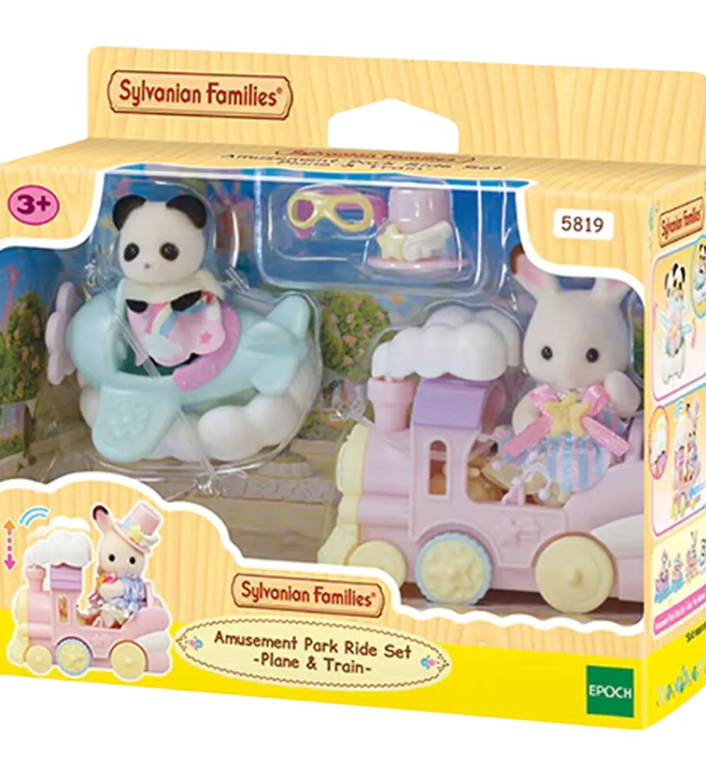 Sylvanian Families Figurer>- Amusement Park Ride Set - Plane & Train - 5