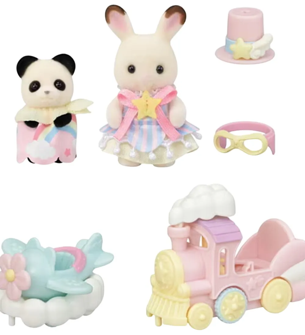 Sylvanian Families Figurer>- Amusement Park Ride Set - Plane & Train - 5