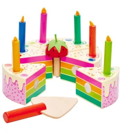 Tender Leaf Trælegetøj>Trælegetøj - Lagkage Med Lys - Regnbue