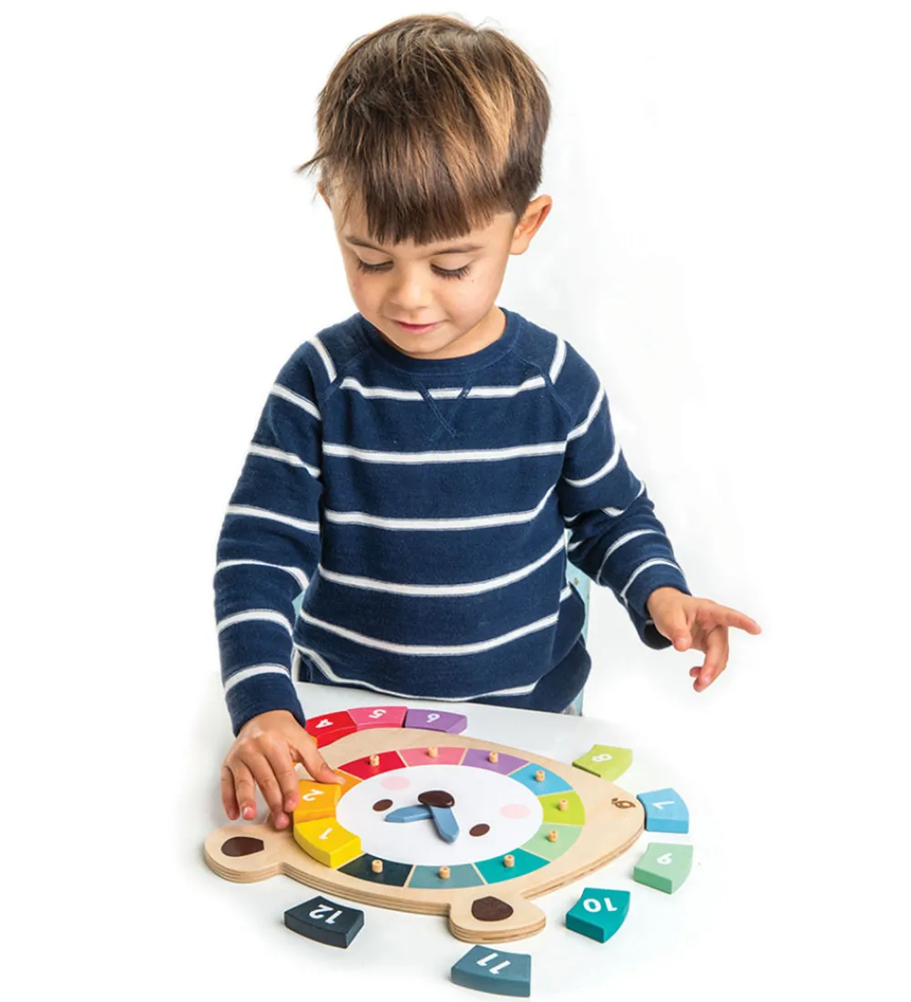 Tender Leaf Trælegetøj>Trælegetøj - Lær Klokken - Tal og Farver