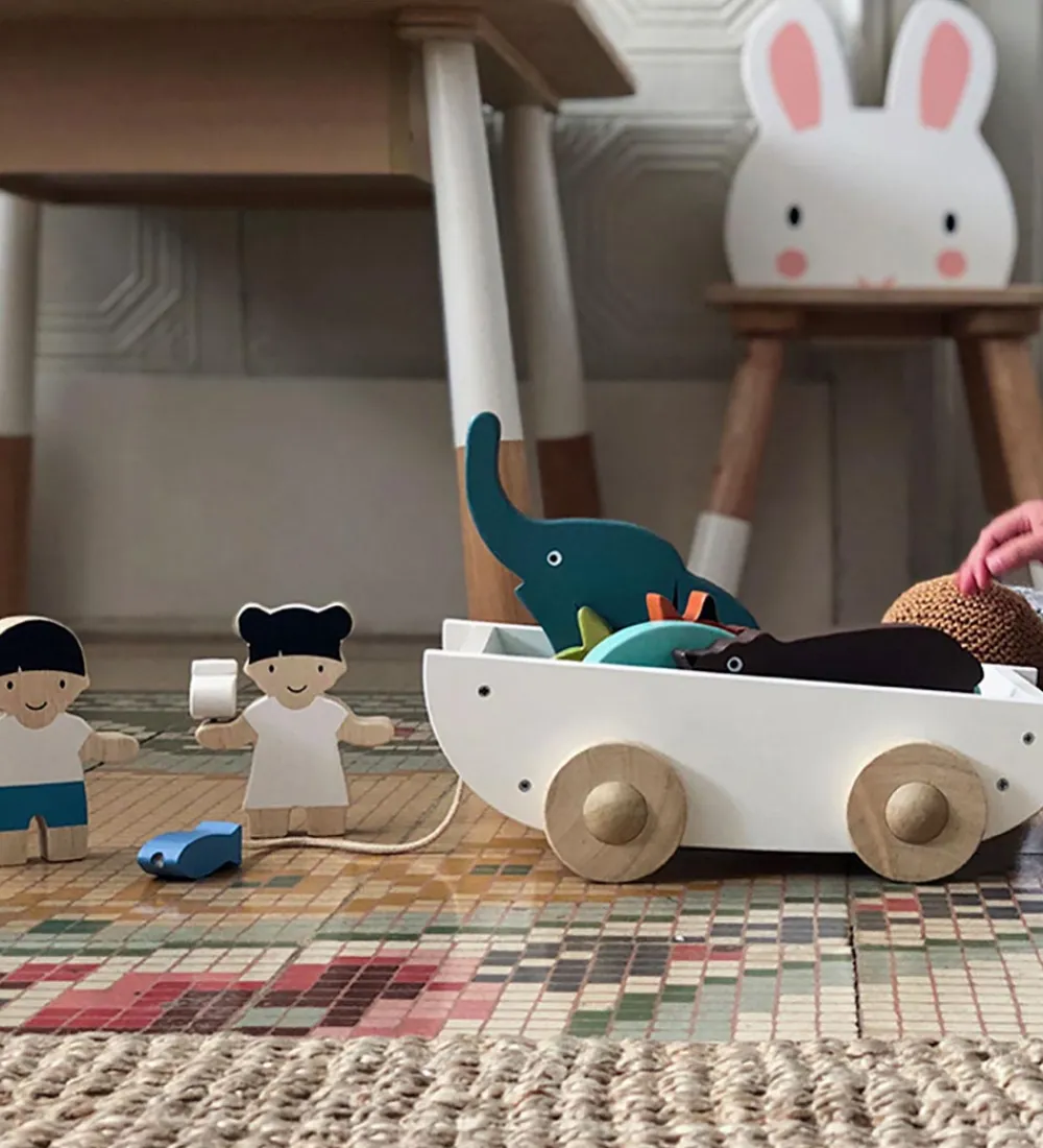 Tender Leaf Trælegetøj>Trælegetøj - Trækvogn Med Figurer