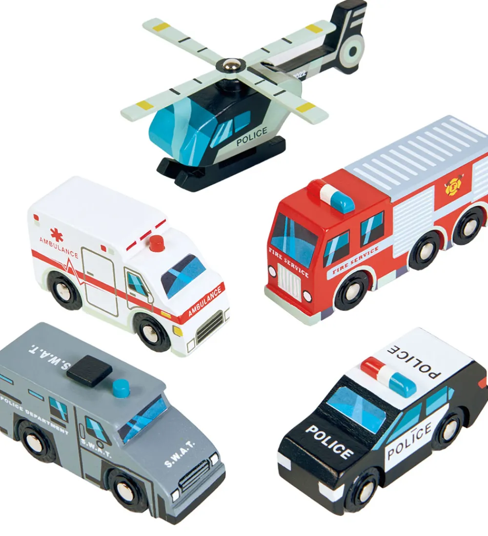 Tender Leaf Trælegetøj>Trælegetøj - Udrykningskøretøjer - 5 Dele