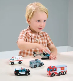 Tender Leaf Trælegetøj>Trælegetøj - Udrykningskøretøjer - 5 Dele