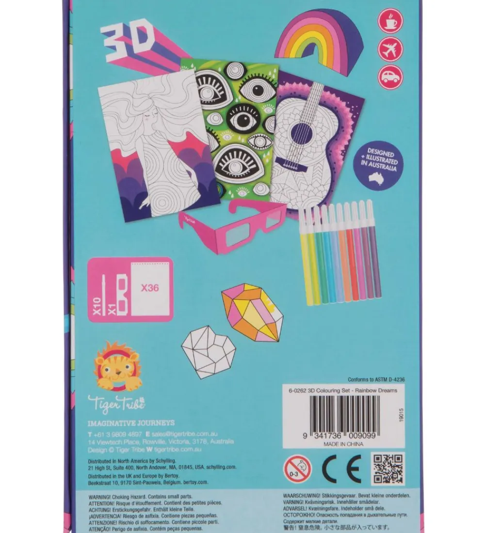 Tiger Tribe Malebog>Farvesæt - 3D - Rainbow Dreams