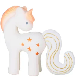 Tikiri Bideringe>Bidelegetøj - Naturgummi - Stjerne Enhjørning - Hvid