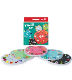 TIMIO Spil>Disksæt 2 - Børnesange, Havdyr, Tal, Former og Frugt