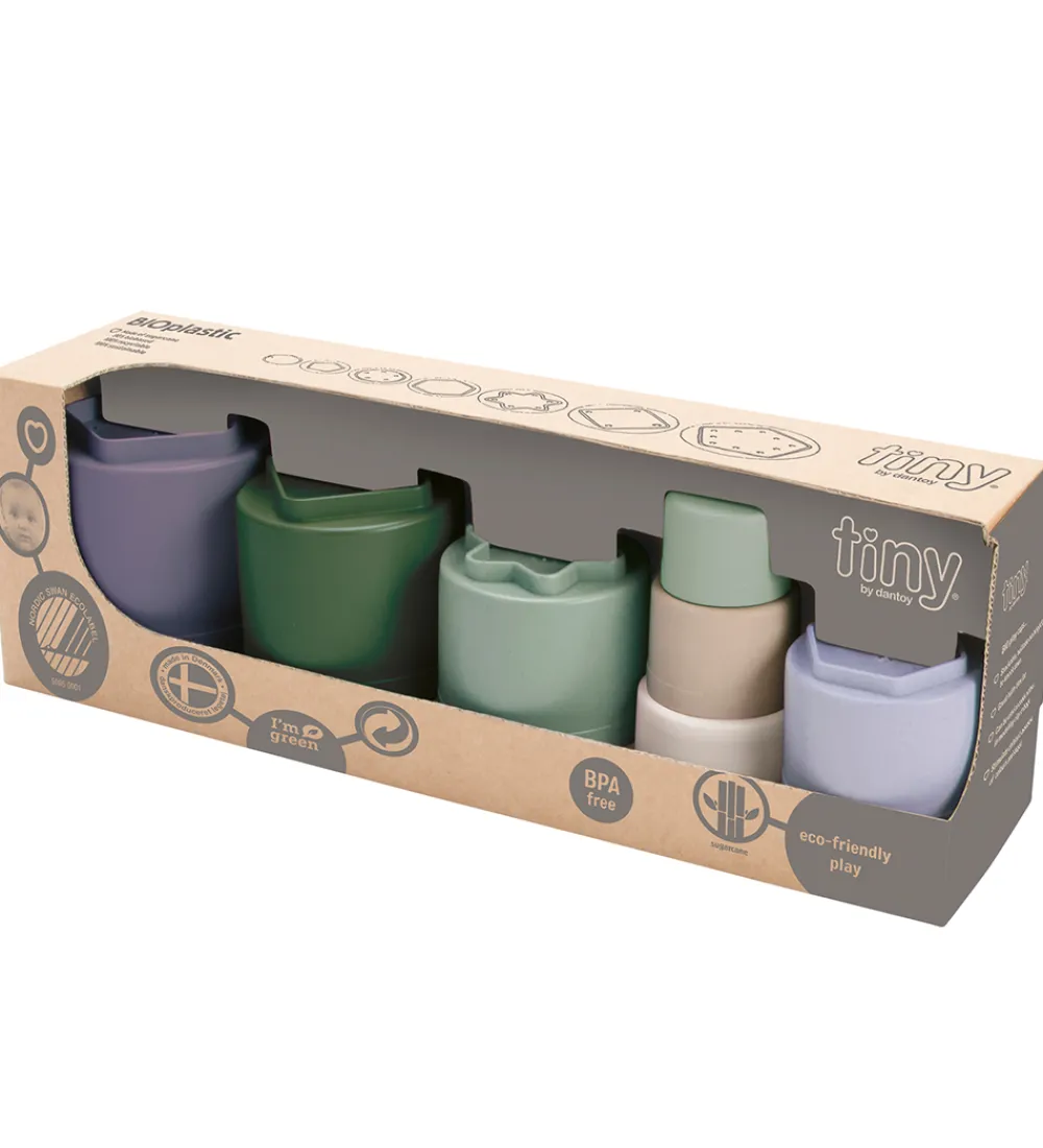 Dantoy Stablelegetøj>Tiny by BIO Plastic Byggebægre - 7 Dele