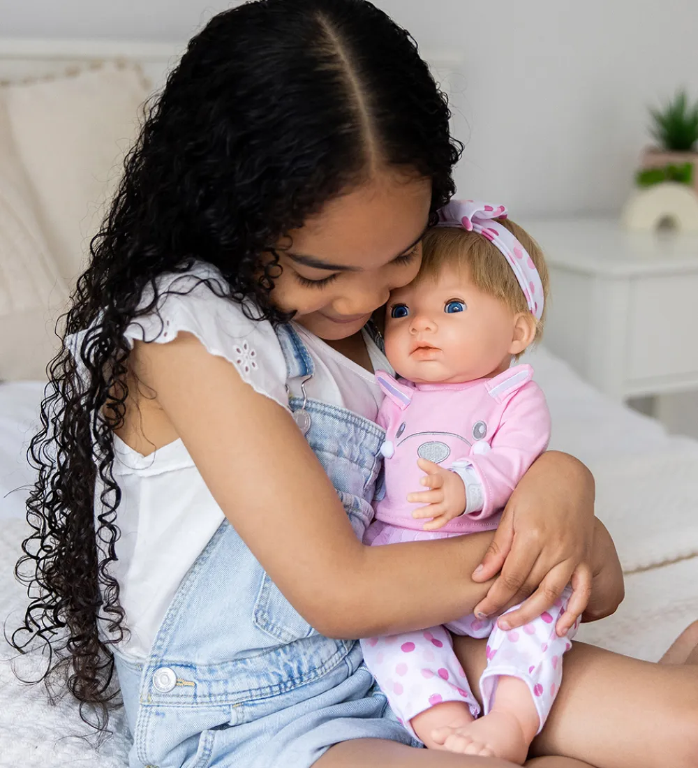 Tiny Treasures Dukker Og Tilbehør>Dukke m. Blond Hår - Pink Bunny Baby