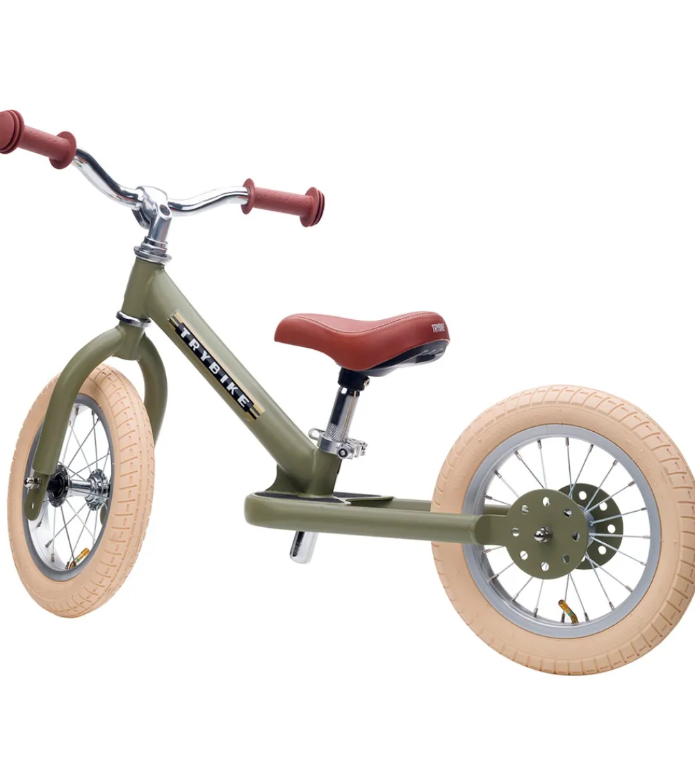 TryBike Løbecykler>Løbecykel - Steel - Vintage Edition - Støvet Grøn
