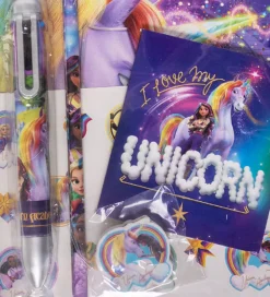 Unicorn Academy Kreativ Leg|Tuscher Og Farver>Skrivesæt m. Multifarvet Kuglepen