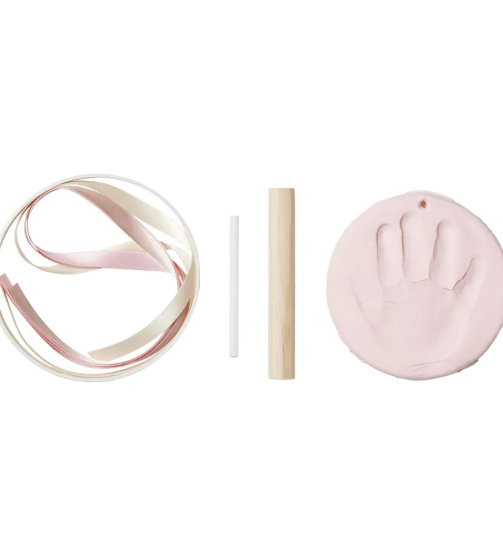 Vanilla Copenhagen Kreativ Leg|Kreasæt>Hånd- og Fodaftryk sæt m. Bånd - Rosa