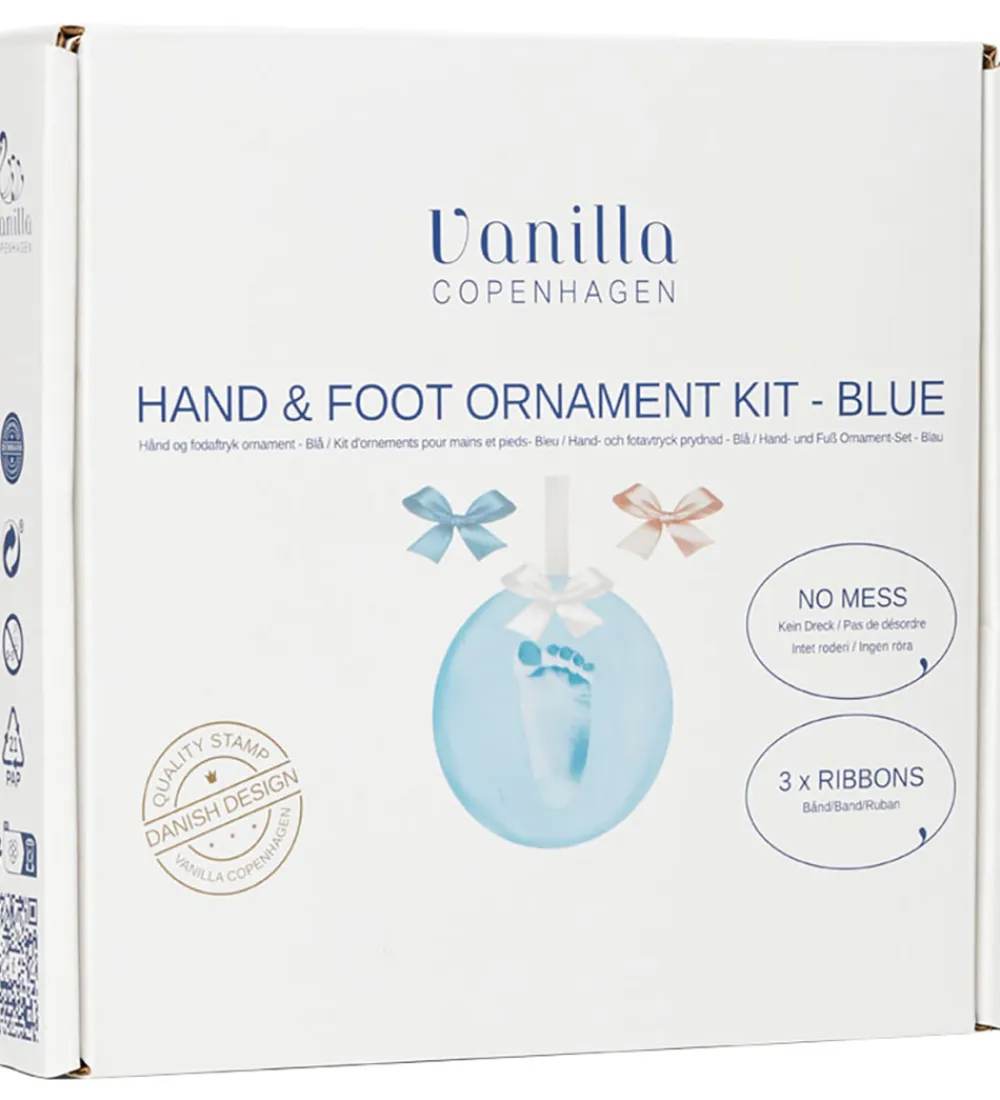 Vanilla Copenhagen Kreativ Leg|Kreasæt>Hånd- og Fodaftryk Sæt m. Bånd - Blå