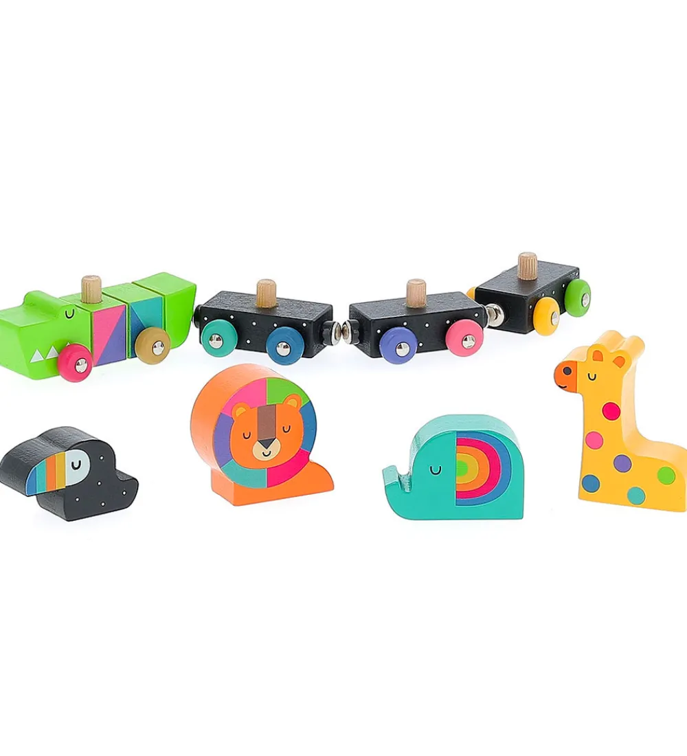 Vilac Trælegetøj>Tog - Træ - 8 Dele - Tog Med Dyr